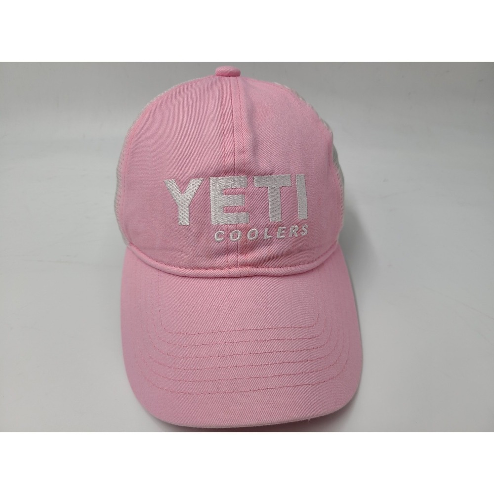 Women Yeti Coolers Mesh Trucker Snapback Hat Cap Hike Outdoors Casual Pink White